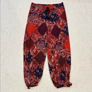 Anthropologie Maelynn Harem Joggers size Small Boho Patchwork Multi Pattern